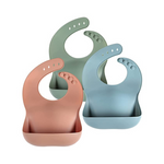 Eascrozn Set of 3 Silicone Baby Bibs