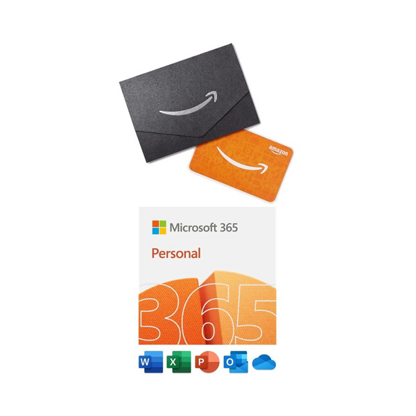 Microsoft 365Personal | Suscripción de 12 meses con descarga automática para PC/Mac + tarjeta de regalo de Amazon de $30