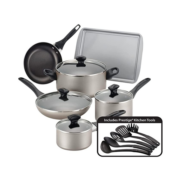 Farberware 15 Piece Dishwasher Safe Nonstick Cookware Pots