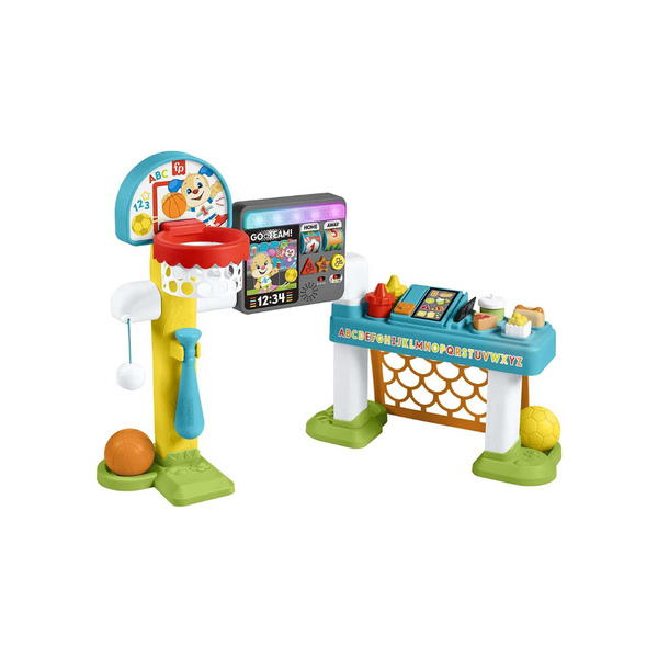 Centro de actividades deportivas 4 en 1 de Fisher-Price con escenarios inteligentes