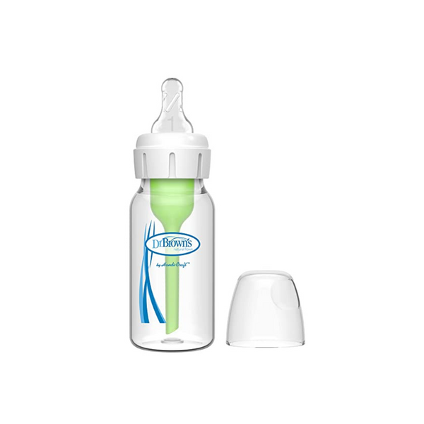 Dr. Brown's Natural Flow Opciones anticólicos + Biberón de vidrio estrecho