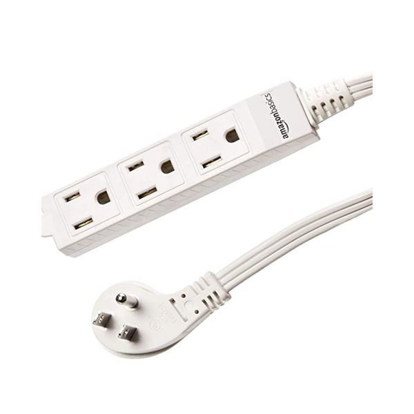 Paquete de 2 regletas de enchufes: cable de extensión de 6 pies, 3 clavijas