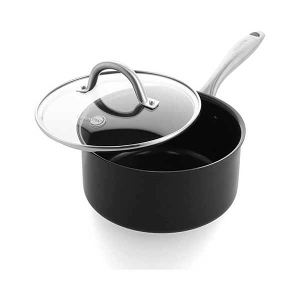 GreenPan Lima Midnight Hard Anodized Healthy Ceramic Nonstick 3.25QT Saucepan