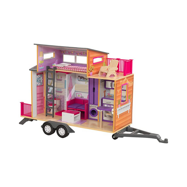 KidKraft Teeny House Wooden Dollhouse, Pull-Along