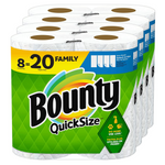 8 Family Rolls = 20 Regular Rolls Of Bounty Quick Size Paper Towels