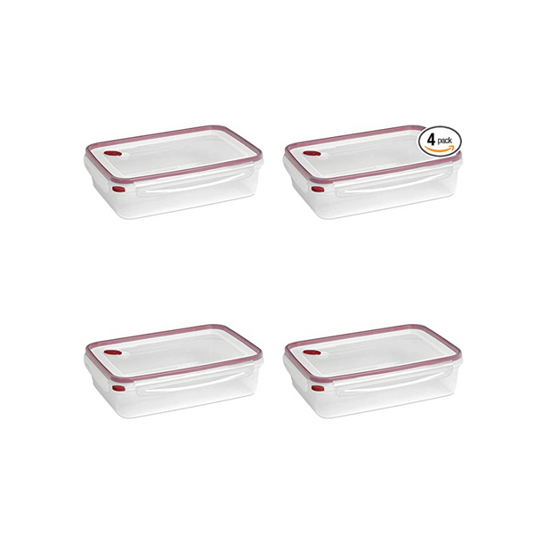 Sterilite Ultra-Seal Contenedores de almacenamiento de alimentos de 16 tazas con tapa y base transparentes (paquete de 4)