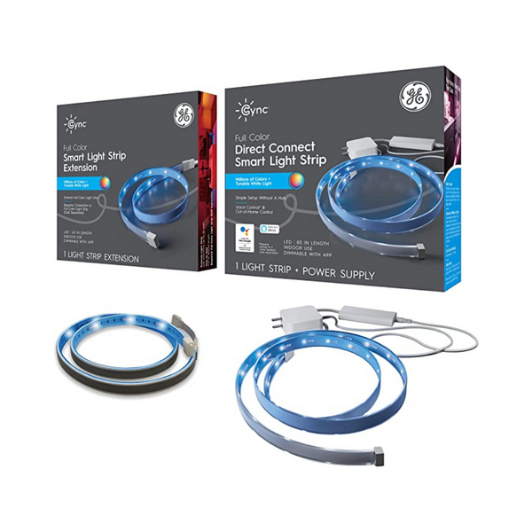 GE CYNC Bluetooth and Wi-Fi Color Changing Smart LED Light Strip Bundle