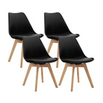 CangLong Set of 4 Mid Century Modern DSW Black Dining Chairs