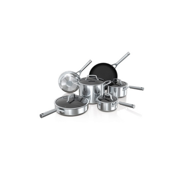 Ninja Foodi NeverStick Stainless 10-Piece Cookware Set w/Glass Lids