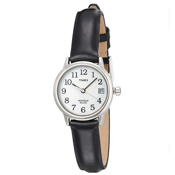 Timex Reloj Indiglo con correa de cuero para mujer