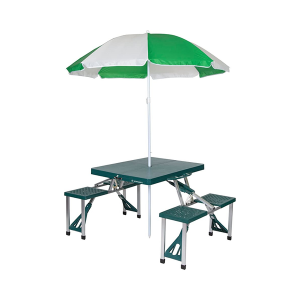 Combo de mesa de picnic y sombrilla Stansport - Verde