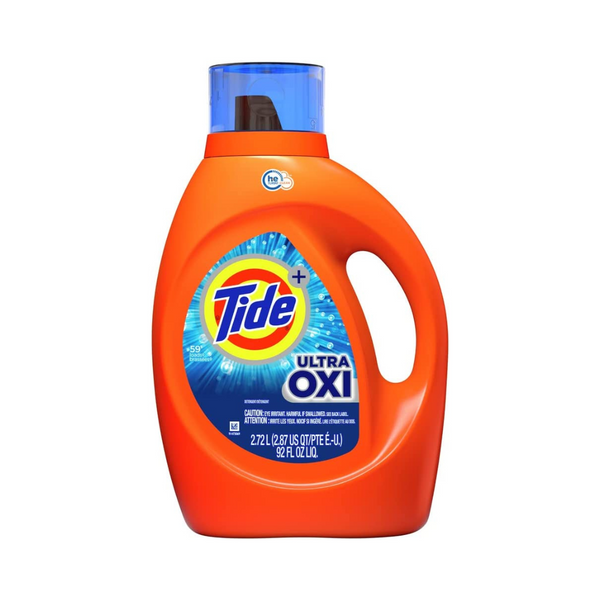 Tide Ultra Oxi Jabón líquido detergente para ropa, alta eficiencia