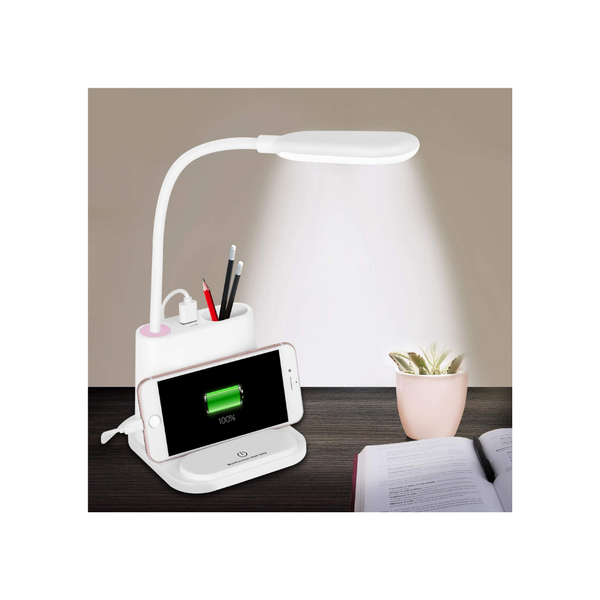 Lámpara de escritorio LED con atenuación y puerto de carga USB (2 colores)