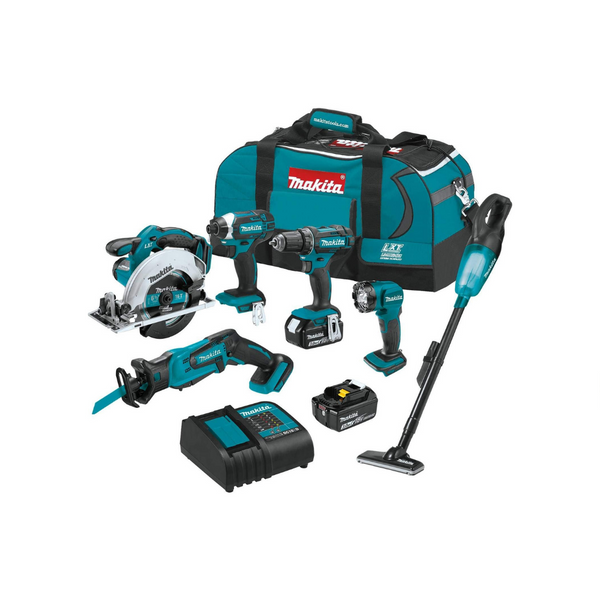 Kit combinado inalámbrico de iones de litio Makita de 6 piezas 18 V LXT