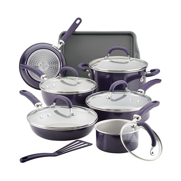 Rachael Ray Create Delicious Nonstick 13-Piece Cookware Pots and Pans Set