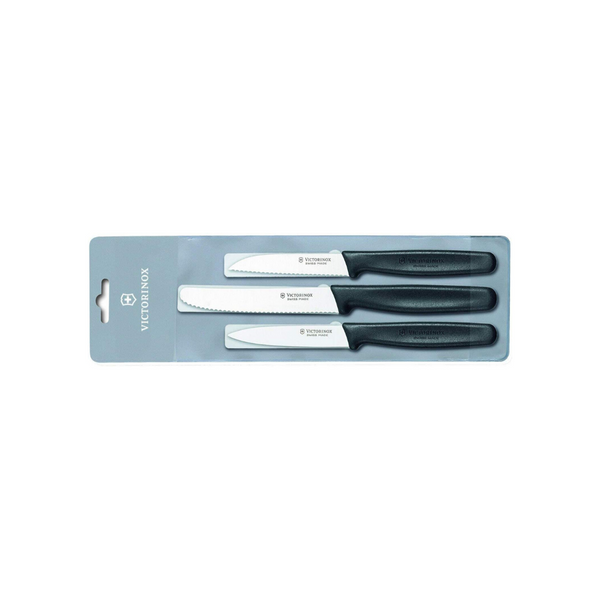 Victorinox Swiss Army Cutlery Fibrox Pro Juego de cuchillos para pelar, 3 piezas