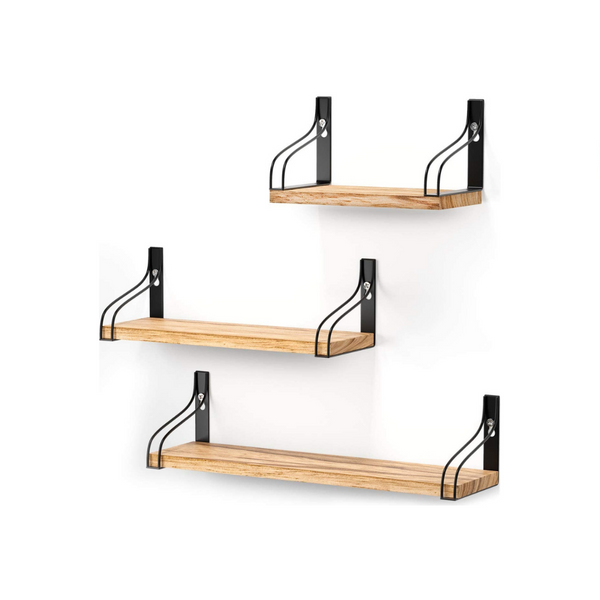 Juego de 3 estantes de pared flotantes.