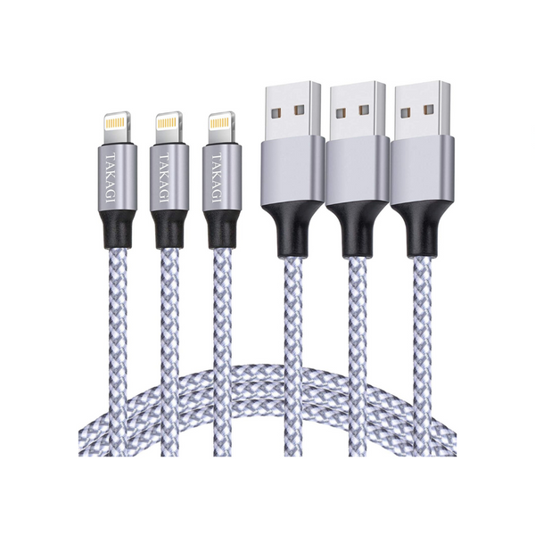3 cables relámpago para iPhone