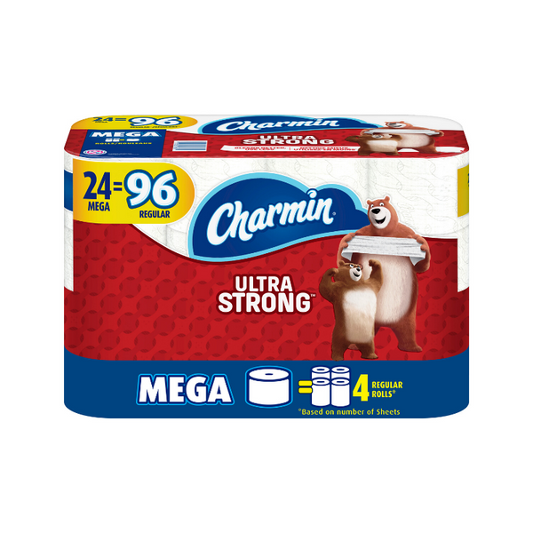 24 Mega Rolls Of Charmin Ultra Strong Toilet Paper