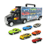 Transport Car Carrier Truck With 6 Stylish Metal Racing Cars