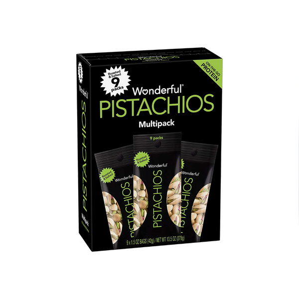 9 bolsas de maravillosos pistachos tostados y salados