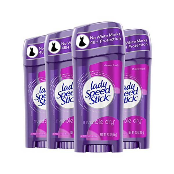 Pack de 4 desodorantes antitranspirantes secos invisibles Lady Speed ​​Stick
