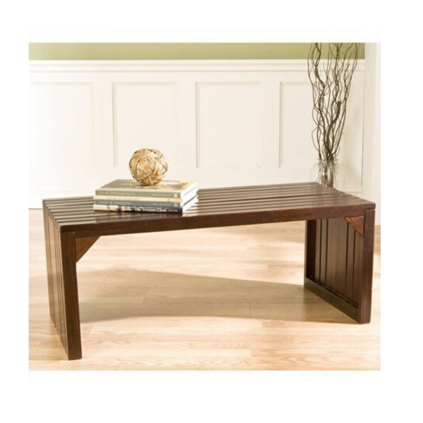 Southern Enterprises Clermont Wooden Slat Bench/Table (Espresso)