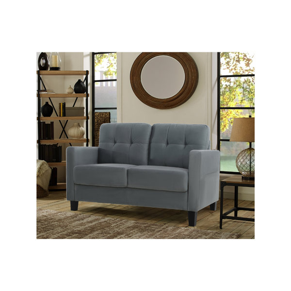 Lifestyle Solutions Tod Loveseat w/ Upholstered Microfiber & Eucalyptus Wood Frame