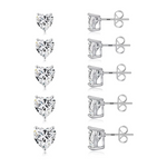 Juego de aretes con forma de poste de plata de ley 925 (4 colores)