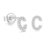 Pendientes de plata de ley 925 con letra inicial