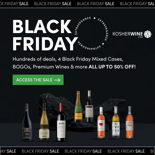 ¡Oferta masiva del Viernes Negro de vino kosher en marcha AHORA!
