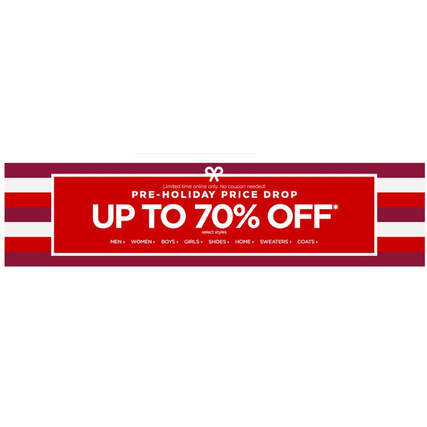 Hasta 70 % de descuento en ropa para hombres, mujeres, niños y niñas de JCPenney