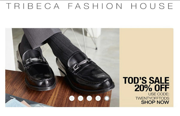 20% de descuento + 30% de descuento en todos los zapatos Tod's para hombre en Tribeca Fashion House