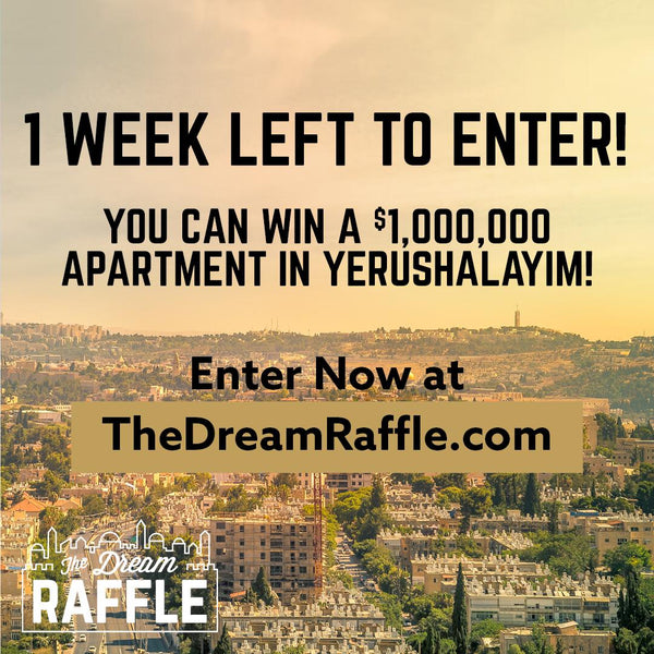 AD: One week left for a chance to win a $1,000,000 luxury apartment in Yerushalayim!