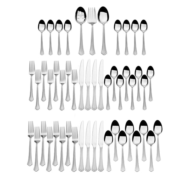 Service For 8 International Silver 51-Piece Stainless Steel Flatware Sets On Sale