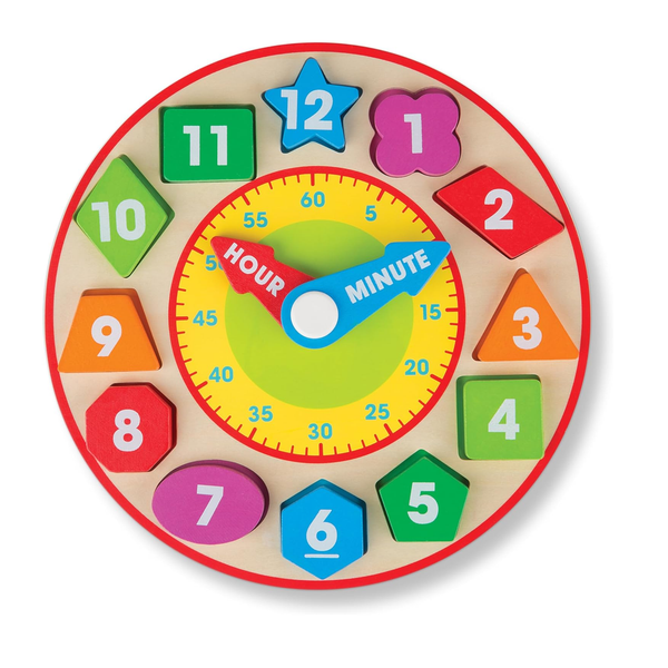 Melissa & Doug Wooden Shape Sorting Clock - Educational Learning Toy for Preschoolers