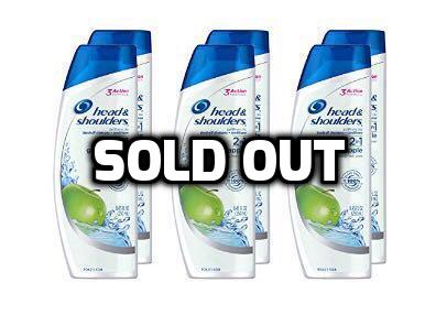 6 bottles of Head and Shoulders Green Apple Anti-Dandruff Shampoo + Conditioner