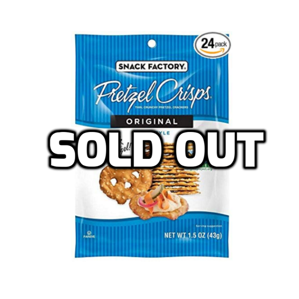 24 Bags Of Snack Factory Pretzel Crisps