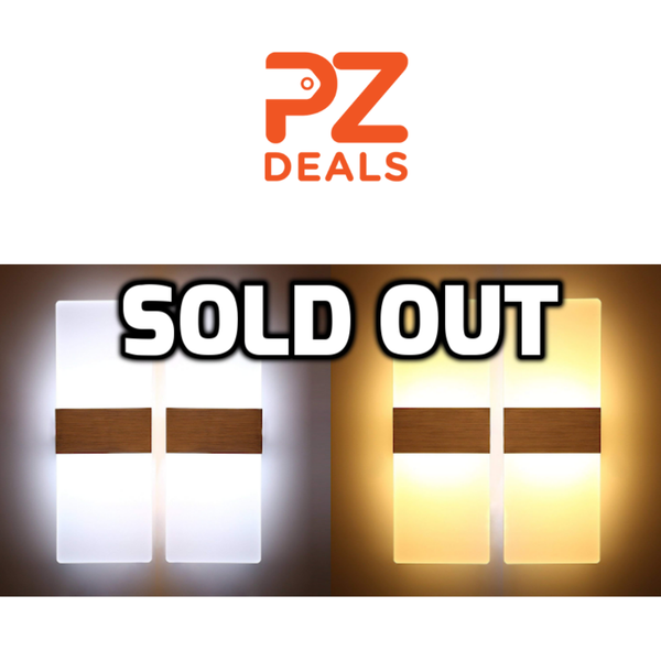 Set of 2 LED Acrylic Wall Lamps