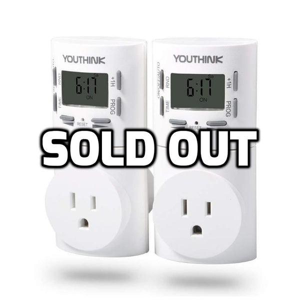 Set of 2 - 7-Day Digital Programmable Smart Wall Timer Switch