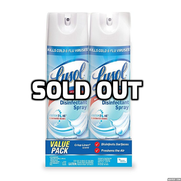 Pack of 6 Lysol Disinfectant Spray, Crisp Linen, 19 Ounce