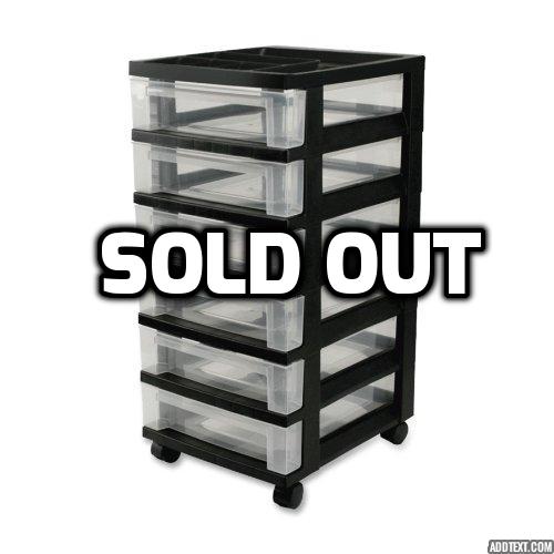 IRIS 6-Drawer Rolling Storage Cart with Organizer Top