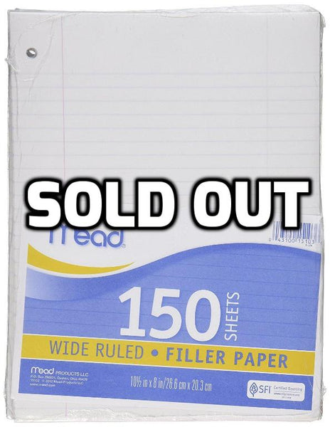 Pack of 150 Mead loose leaf paper
