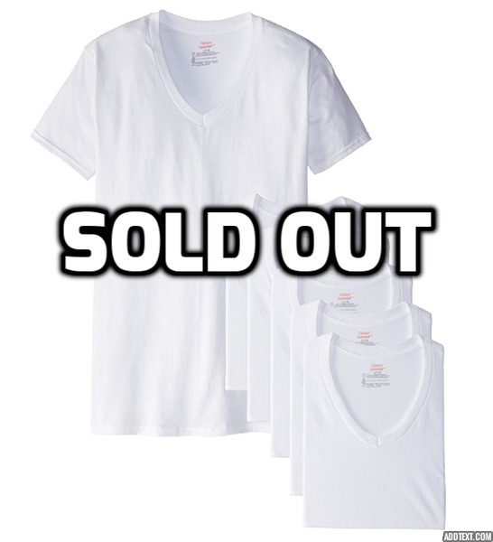 Pack of 12 Hanes men's V-neck T-shirts