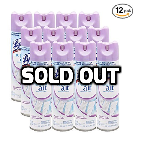 Pack of 12 Lysol Neutra Air Sanitizing Sprays