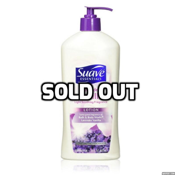 2 bottles of Suave Body Lotion 18 Ounce Lavender Vanilla