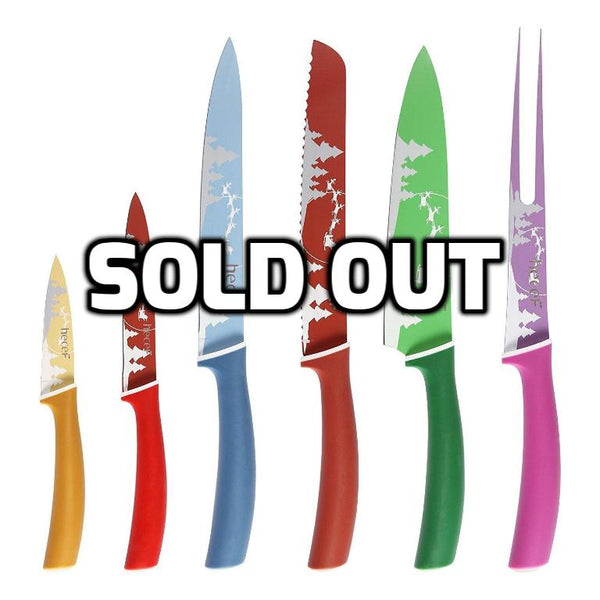 12 piece colorful knife set