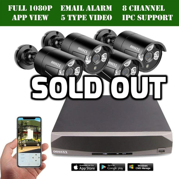 Set of 4 full HD 1080p security camera system