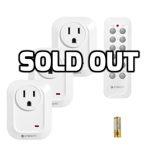 Pack of 3 wireless remote control electrical outlet with remote