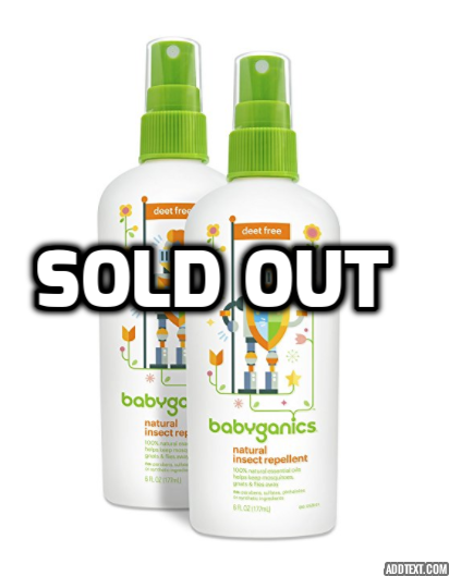 Pack of 2 Babyganics natural insect repellent